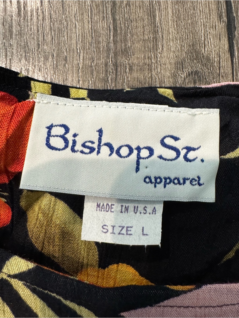 Bishop St apparel Floral midi Dress Black with Orange yellow and Pink Blossoms L - Picture 3 of 6